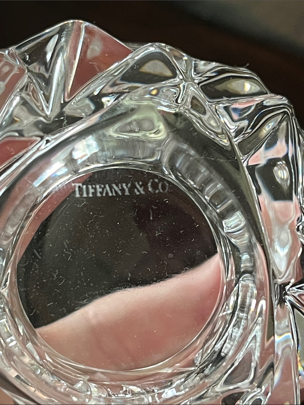 Tiffany & Co. Rock Cut Crystal Candle Votive Holder - Picture 5 of 7